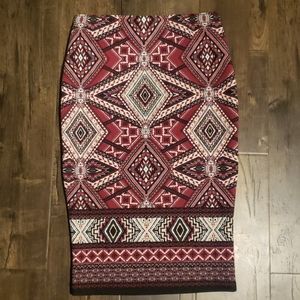 Vtg tribal print pencil skirt